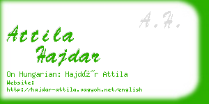 attila hajdar business card